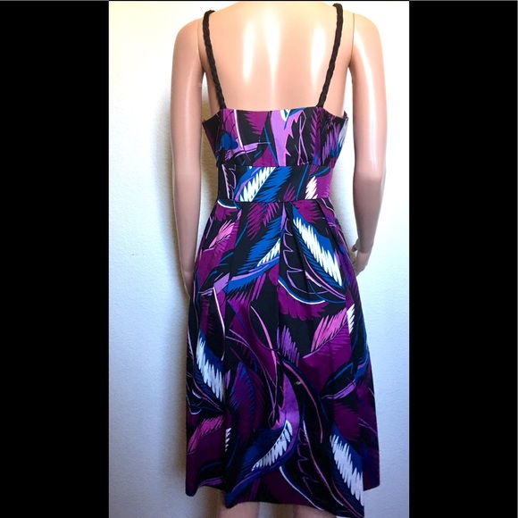 Cotton Purple Floral/Leaf Pattern Halter D… - Picture 5 of 7